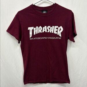 Thrasher Burgundy Tee with White Logo